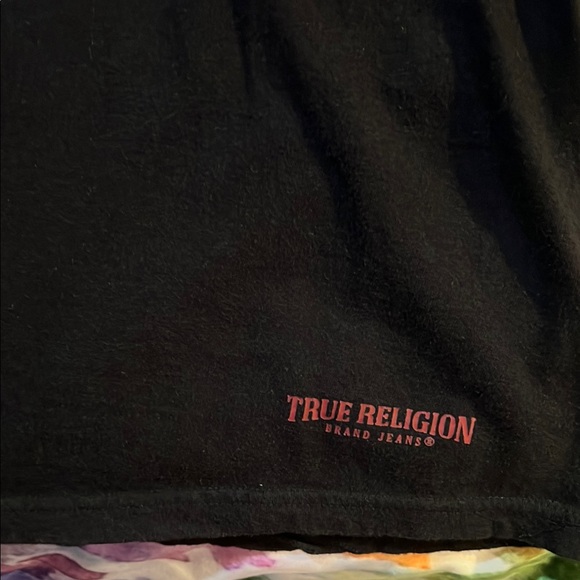 True Religion Black Tee with Red Logo - Picture 1 of 5